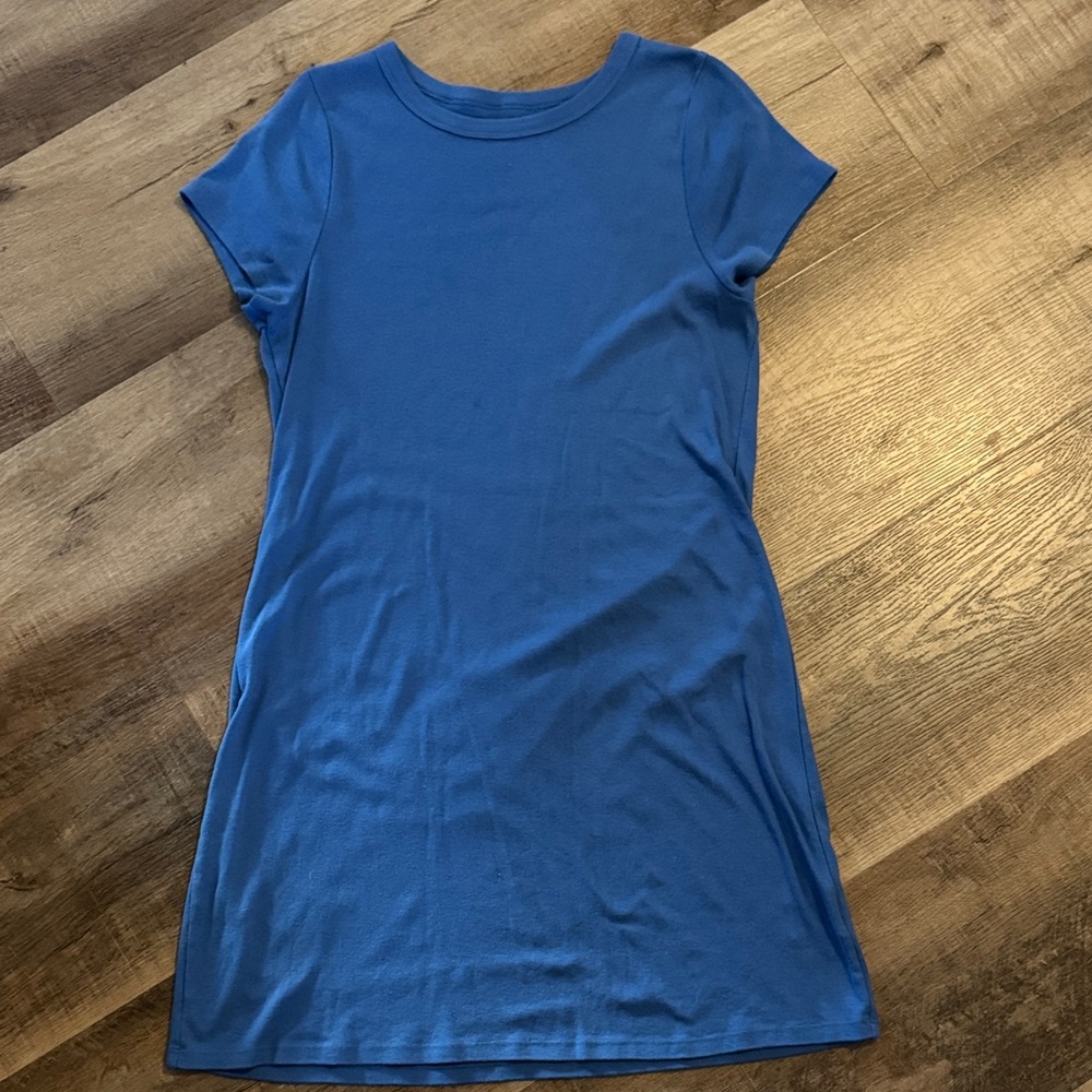 American Eagle Classic Crewneck Tee Dress - Navy Blue